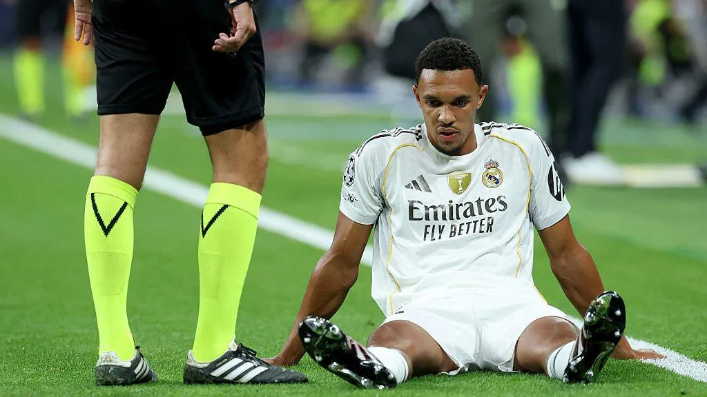 The English defender sustains early injury in Los Blancos UCL fixture